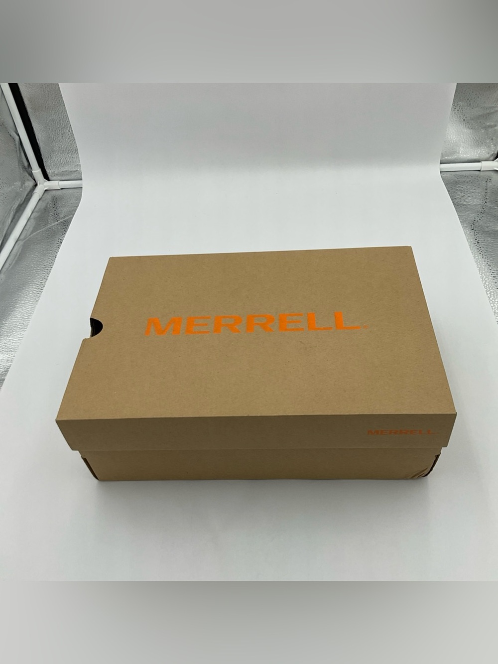 Merrell Shoe EMPTY Box Only with Orange Logo as pictured.